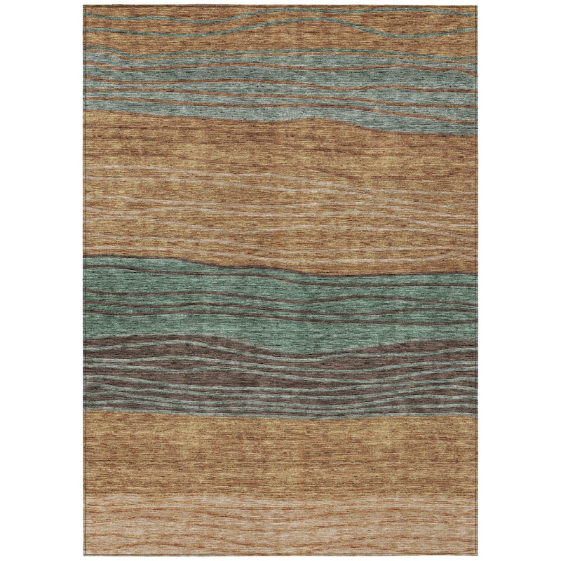HomeRoots Striped Transitional Rectangle Outdoor Rug
