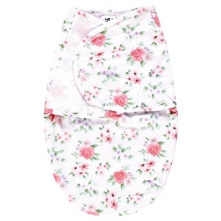 Hudson Baby Infant Girl Plush Faux Fur Swaddle Wrap, Vintage Floral, 0-3 Months - Vintage Floral - 0-3 Months