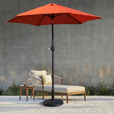 Davee 7.5 Ft Outdoor Patio Market Umbrella with Base - Orange