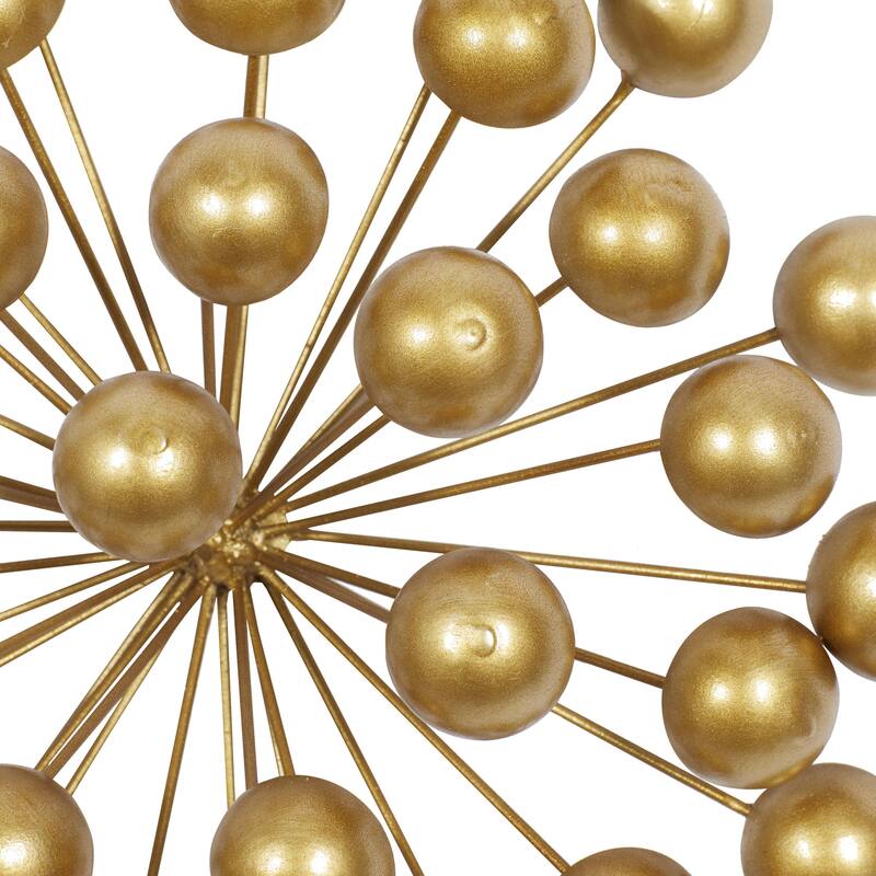 Metal Starburst Home Wall Decor with Orb Detailing - Gold - CosmoLiving by Cosmopolitan