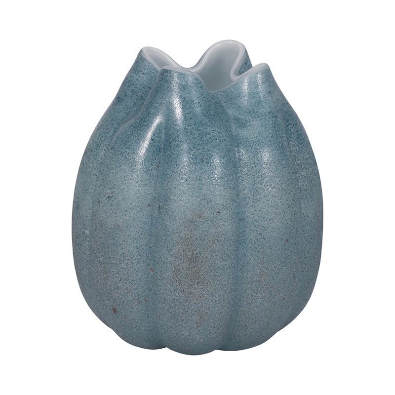 Sagebrook Home Glass Sea Urchin Vase, Blue, Bud