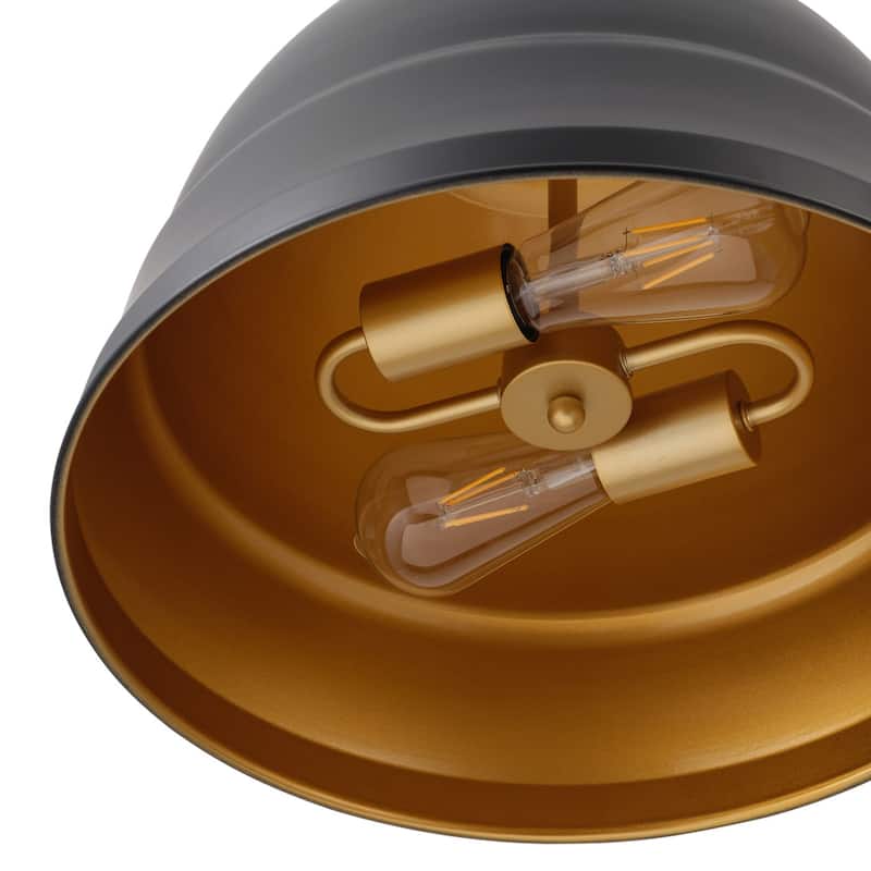 Industrial Black 1-Light Metal Dome Pendant Light Fixtures for Kitchen Island