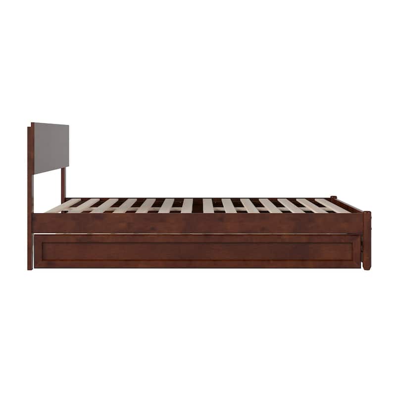 Wesley Platform Bed with Panel Footboard and Twin Trundle