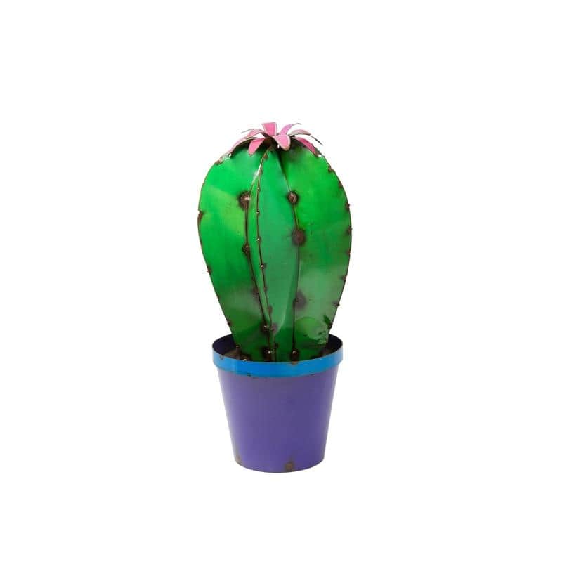 Rustic Arrow Cactus In Pot with Flower Metal Art - 8L x 8W x 17H