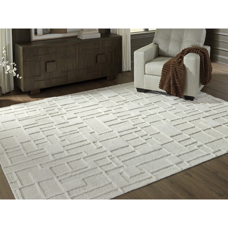 Signature Design by Ashley Empriss Beige Area Rug - 92" W x  117" D x  0.8" H