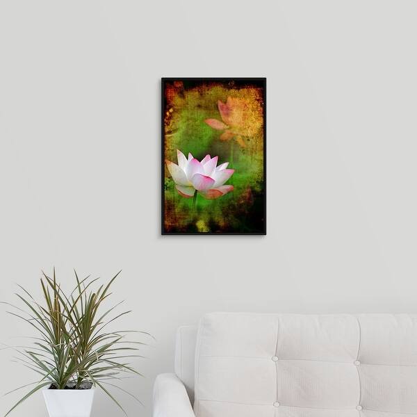 Shop Chinese Painting Style Lotus Black Float Frame Canvas Art