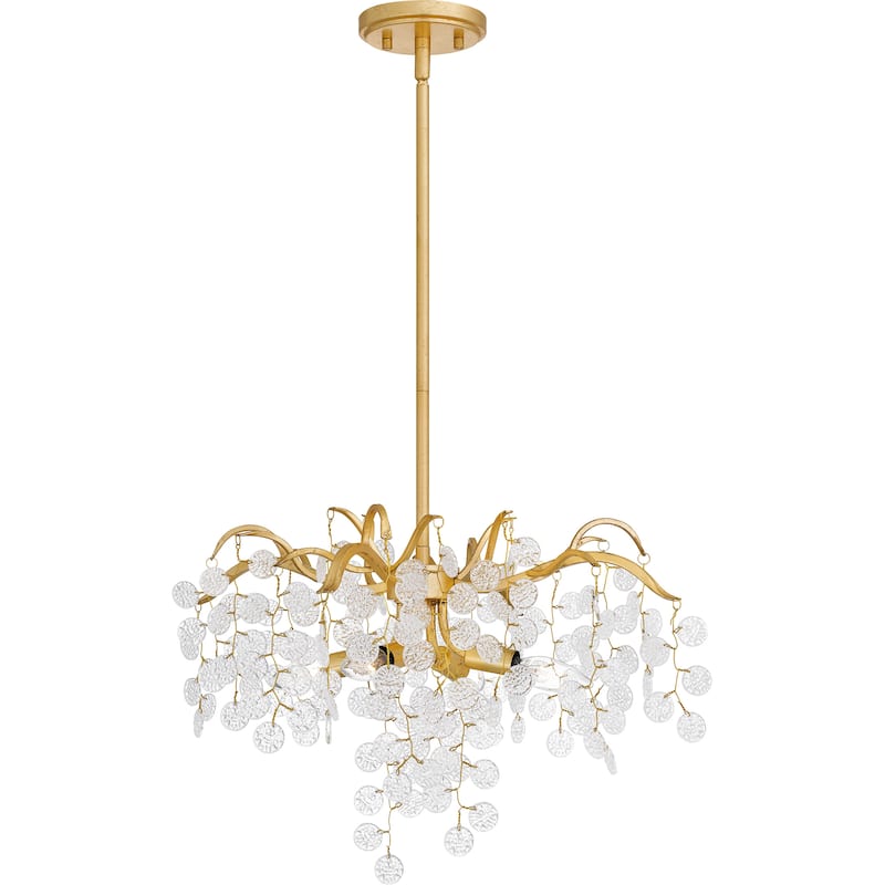 Maple 4-Light Gold Leaf Pendant Light