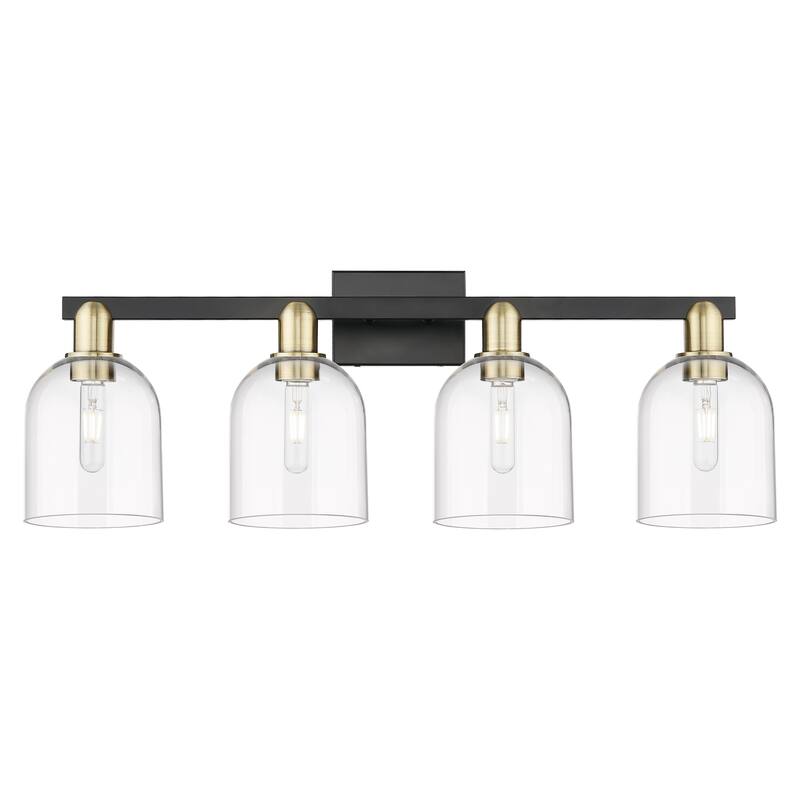 Innovations Lighting Endless Possibilities Arcadia - Bella - 4 Light 33" Bath Vanity Light - Brushed Brass/Light Smoke
