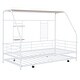 preview thumbnail 19 of 18, White Twin Size Metal House Bed with Trundle and Roof