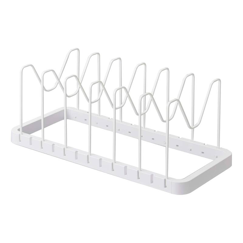 Yamazaki Home Adjustable Pot Lid Organizer, Steel - L 7.87 x W 17.72 x H 6.89 inches