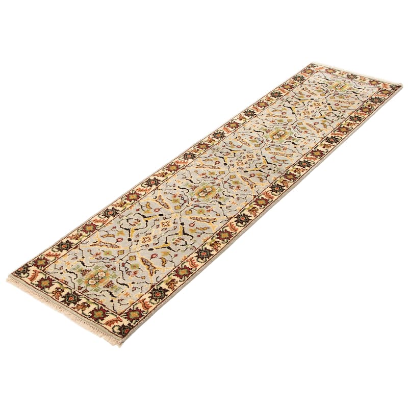 ECARPETGALLERY Hand-knotted Serapi Heritage Light Grey Wool Rug - 2'5 x 9'11