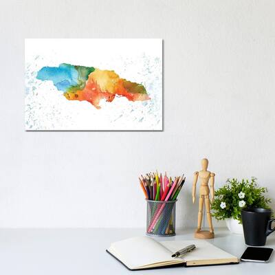 iCanvas "Jamaica Colorful Map" by WallDecorAddict Canvas Print