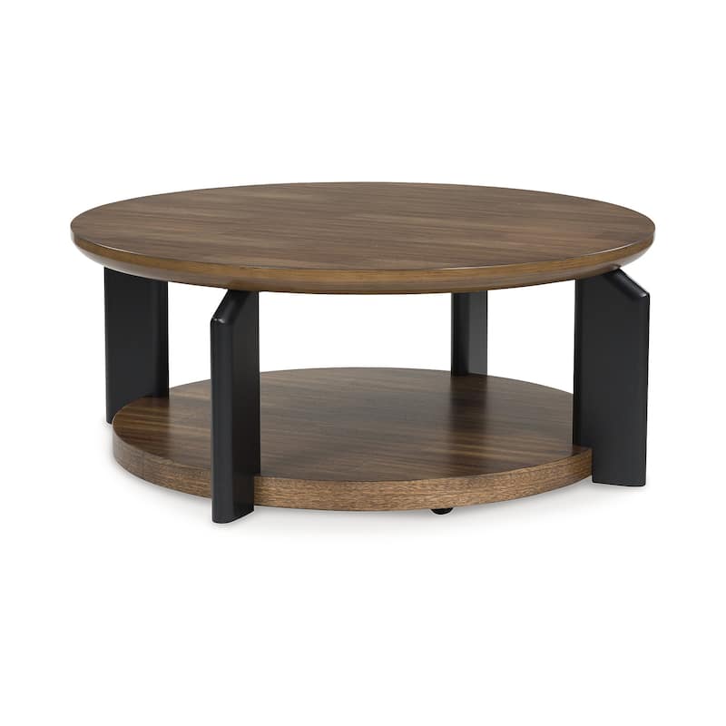 Signature Design by Ashley Kraeburn Brown/Black Coffee Table - 44"W x 44"D x 19"H
