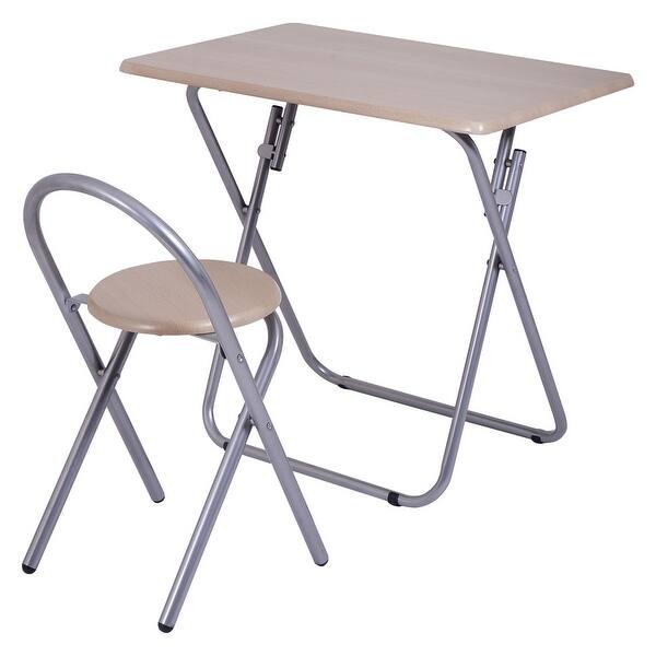 Shop Costway Kids Study Writing Desk Table Chair Set Folding