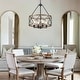 preview thumbnail 2 of 34, 4-Light Circle Hanging Candlestick Linear Foyer Chandelier Lighting Fixture for Dining Room Kitchen Island