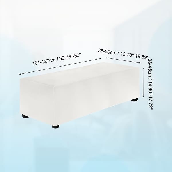dimension image slide 7 of 52, Stretch Foot Stool Cover Rectangular Square Foot Stool Slipcover