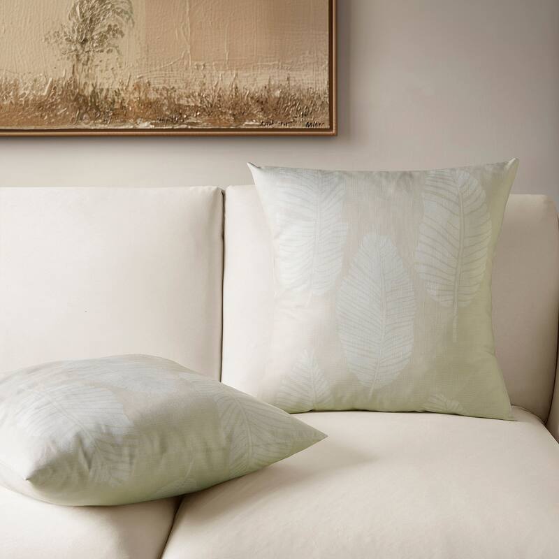 Exclusive Fabrics Printed Cotton Throw Pillow Covers 18 X 18 - Textured Decorative Pillow Covers (Set of 2)