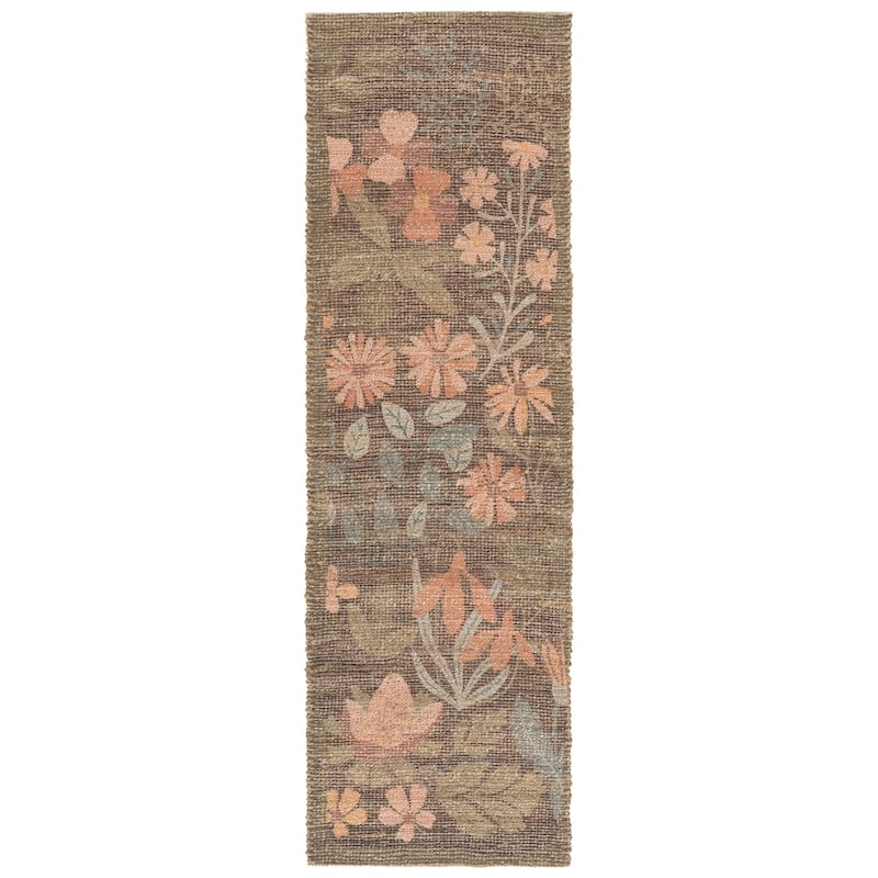 SAFAVIEH Handmade Saffron Sabria Jute & Chenille Rug - 2'3" x 8' Runner - Green/Blue