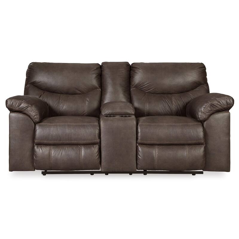 Signature Design by Ashley Boxberg Brown Reclining Loveseat with Console
