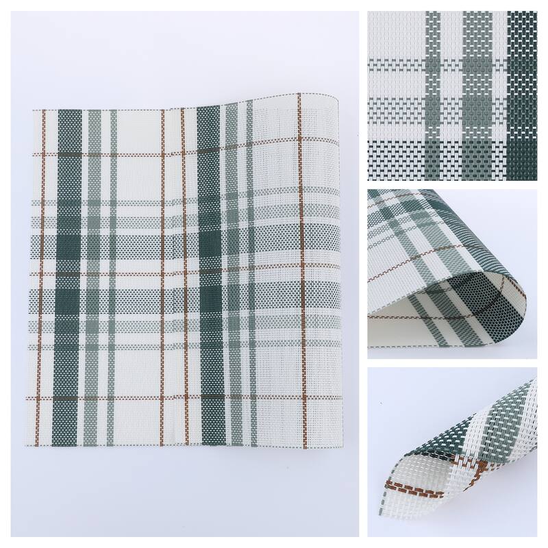 PVC Placemats, Set of 6 Placemats for Kitchen Dining Table Decor Heat Resistant Table Placemats Wipeable Table Mat - 18*12in - Green