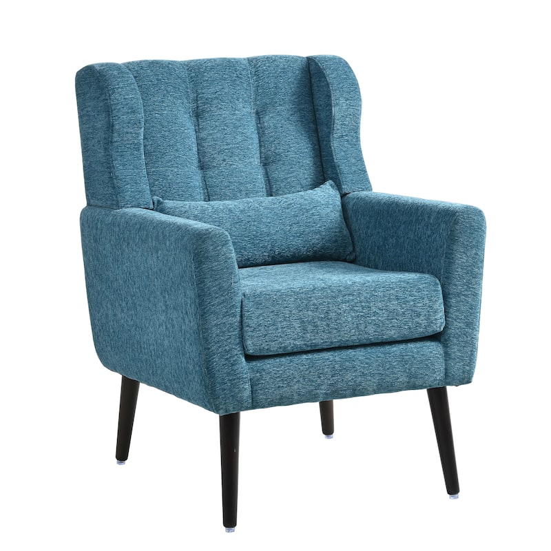 Modern Accent Chair,Chenille Arm Chairs for Living Room,Comfy Soft Padded Lounge Chair in Small Space, Bedroom