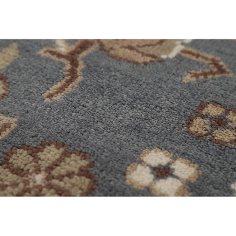 Ivory Oushak Indian Large Rug Hand-Knotted Wool Carpet - 10'0" x 14'1"