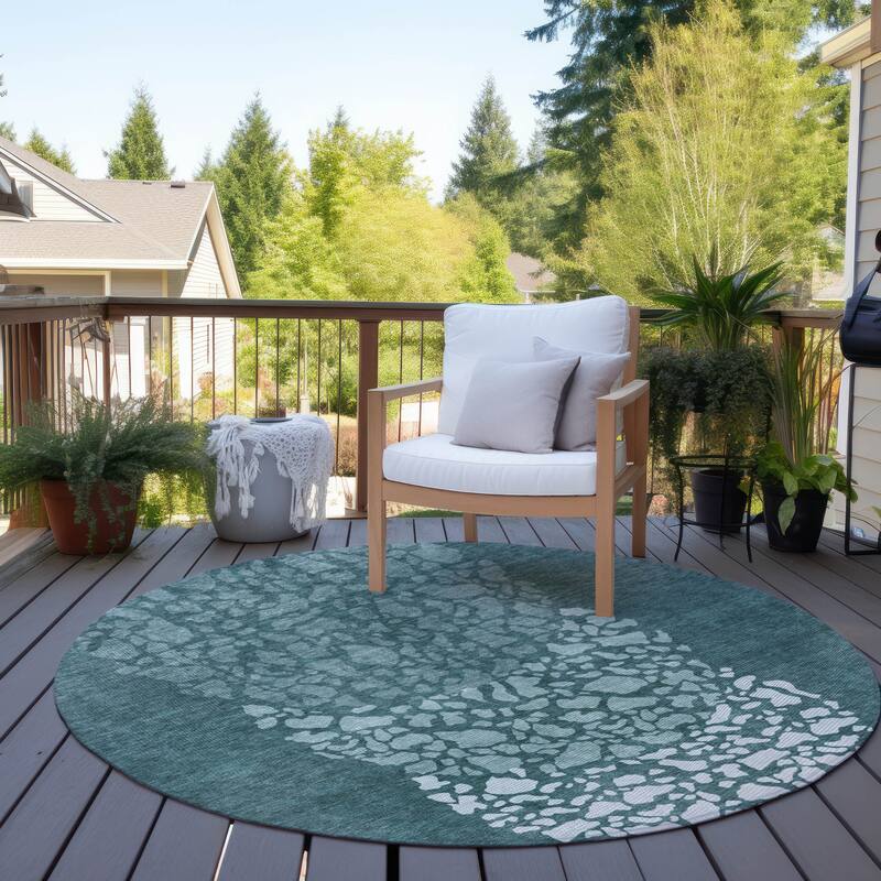 Machine Washable Indoor/ Outdoor Chantille Modern Mosaic Rug