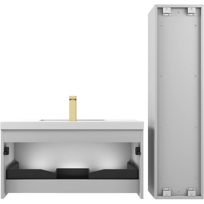 Blossom Positano 36" Floating Vanity with Sink & Side Cabinet