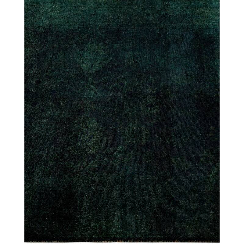 Overton Hand Knotted Wool Vintage Inspired Modern Contemporary Overdyed Burgundy Runner Rug - 3' 1" x 18' 4"