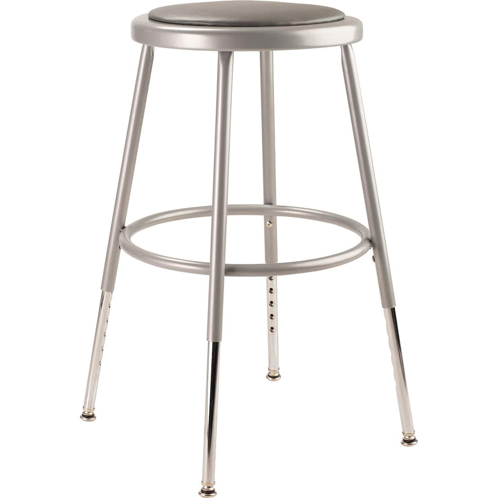 NPS 25 -33" Height Adjustable Heavy Duty Vinyl Padded Steel Stool, Grey
