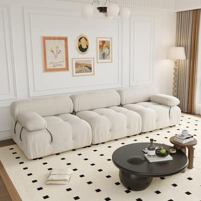 Modern Sectional Sofa Velvet Couch with 3/4 Seats.