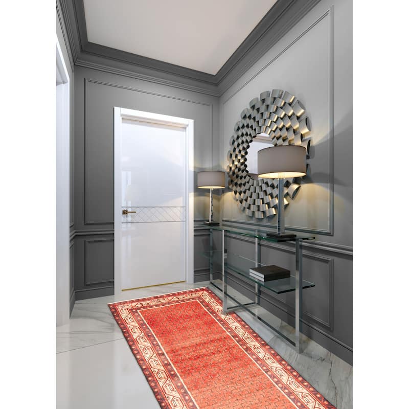 ECARPETGALLERY Hand-knotted Andelz Red Wool Rug - 3'3 x 6'9