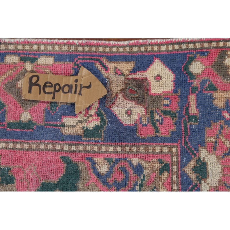 Pink Bakhtiari Persian Vintage Area Rug Hand-Knotted Wool Carpet - 4'10"x 9'6"