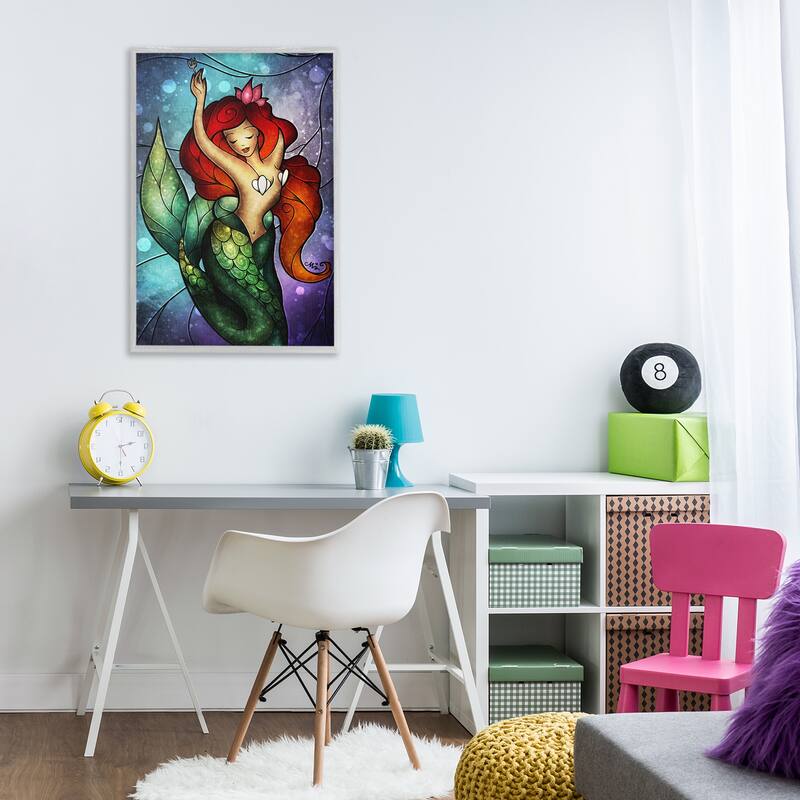 Stupell Undersea Dreaming Mermaid Framed Giclee Art Design By Mandie Manzano