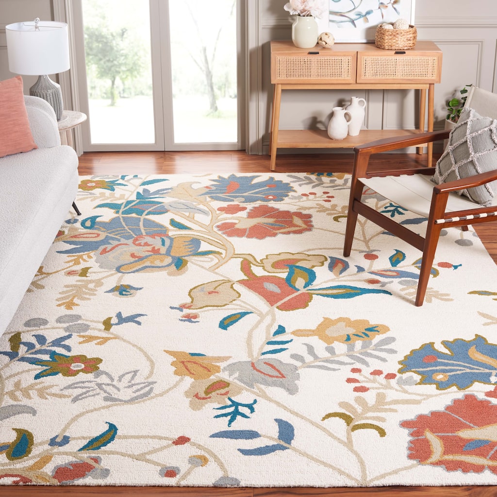 SAFAVIEH Handmade Blossom Philomina Modern Floral Wool Rug