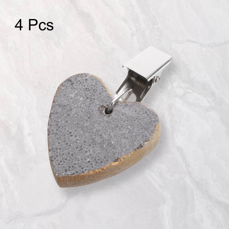 4PCS Marble Gold Heart Shape Tablecloth Weights with Metal Clip