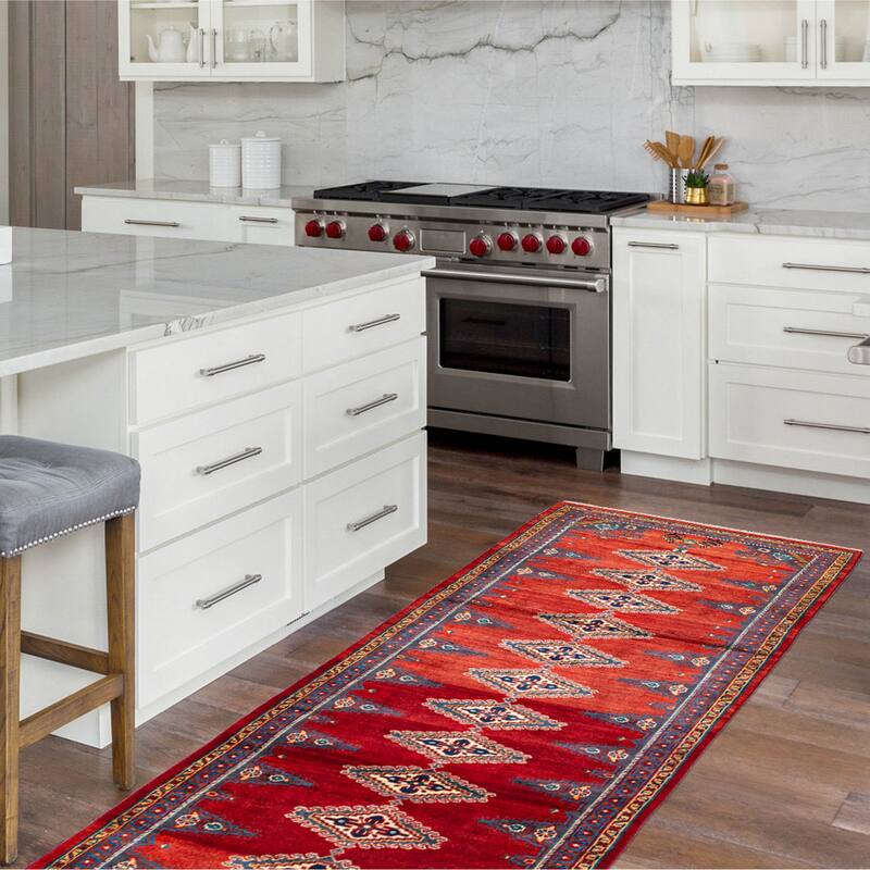 ECARPETGALLERY Hand-knotted Anadol Red Wool Rug - 3'8 x 11'6