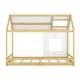 preview thumbnail 5 of 7, White & Natural Full House Bed with Roof & Window - Stylish & Durable