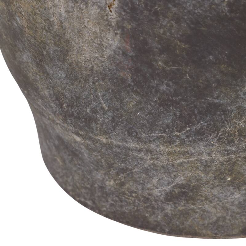 Pottery Vase Rustic Two-Tone Side Handles Distressed Look - 12" Brown