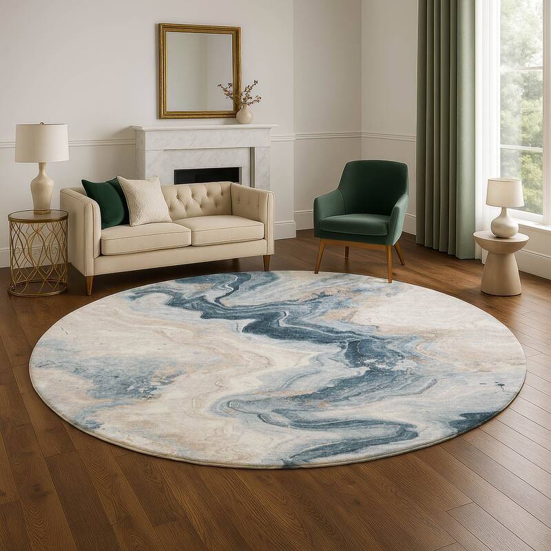 Premium Washable Super Soft Abstract Chic Mayfield Rug - Beige - 8' x 8'