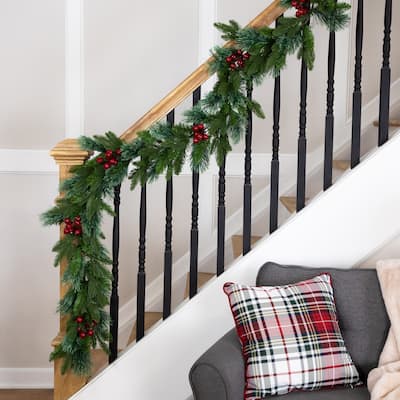 Calloway Fir with Berries Artificial Christmas Garland - 7' x 12" - Unlit