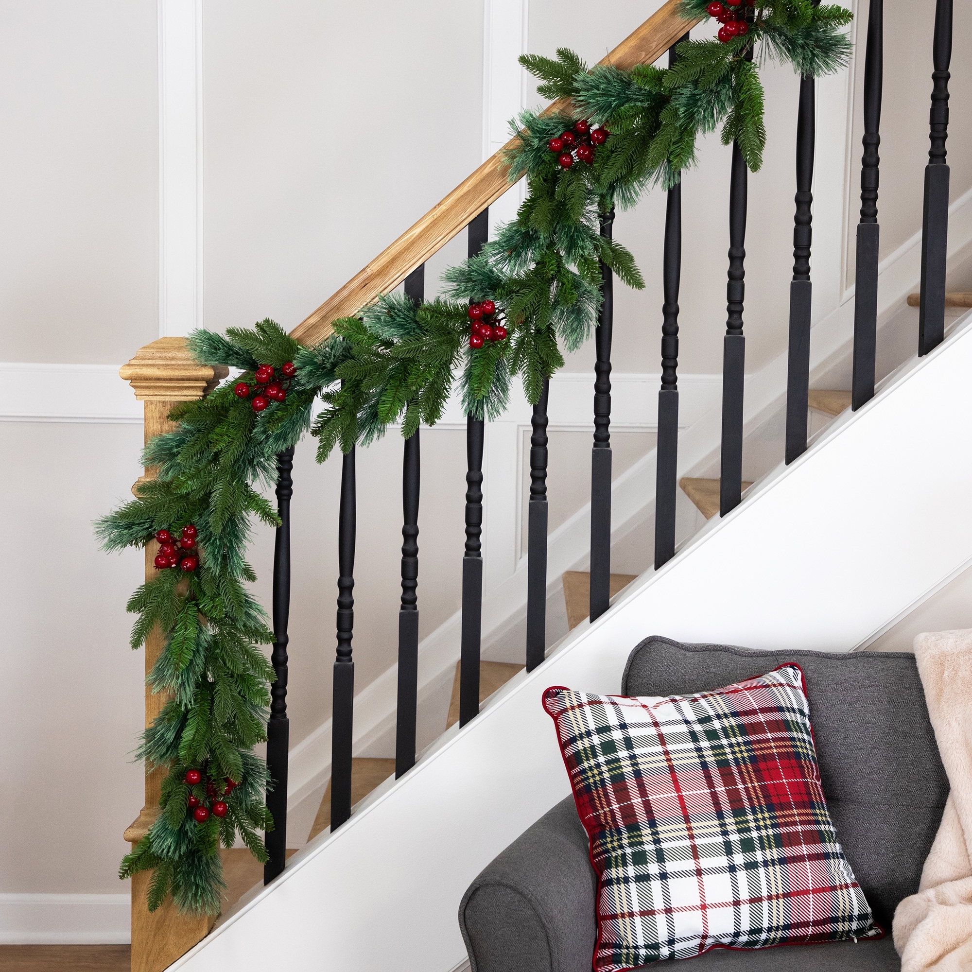 Calloway Fir with Berries Artificial Christmas Garland - 7' x 12" - Unlit