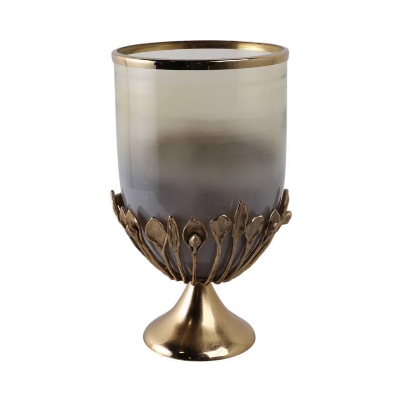 Glass Candle Holder Pedestal Hurricane Contemporary Tabletop Accent