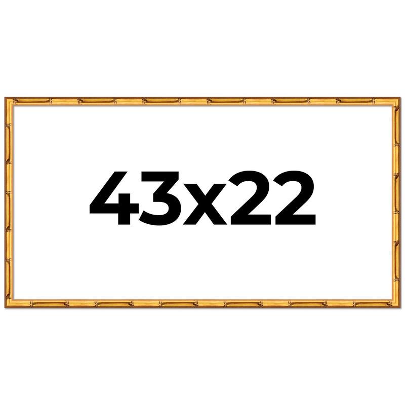 43x22 Frame Gold Bamboo Picture Frame Modern Photo Frame Includes UV Acrylic Shatter Guard Front Acid Free Foam Backing Board