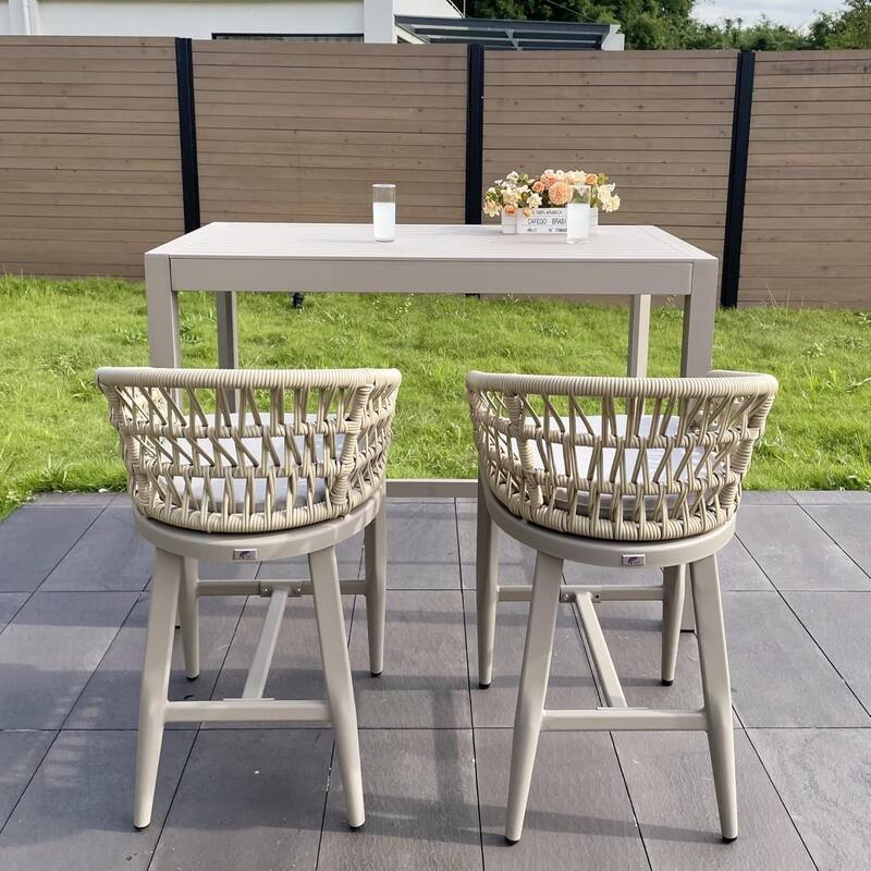 PURPLE LEAF Outdoor Dining Chairs Set of 2 Patio Bar Stools