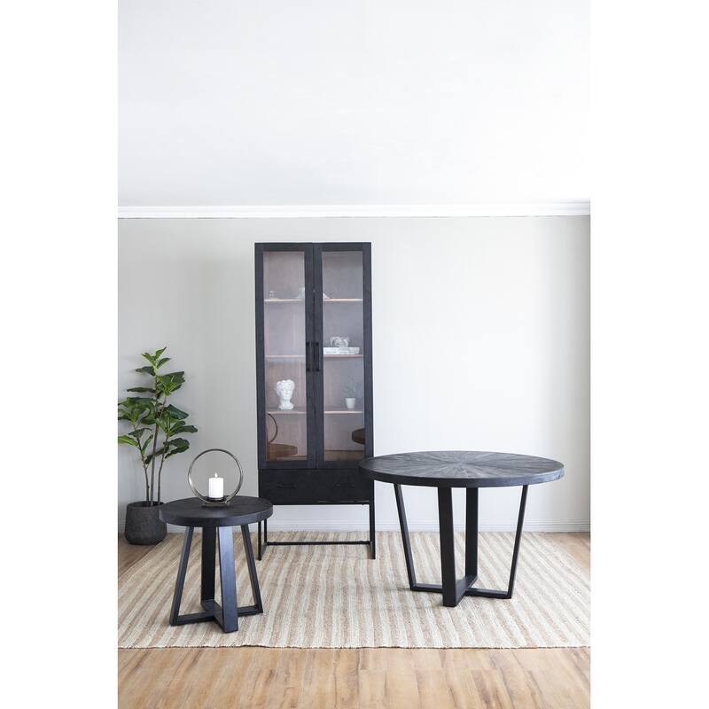 23.5" Mini Round Coffee Table, Minimal Design