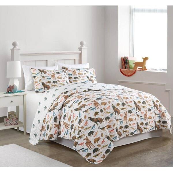 slide 1 of 3, Desert Garden Reversible Super Soft Cotton Quilt Set