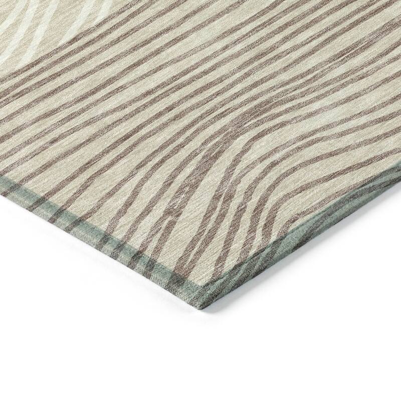 Machine Washable Indoor/ Outdoor Modern Arches Chantille Rug
