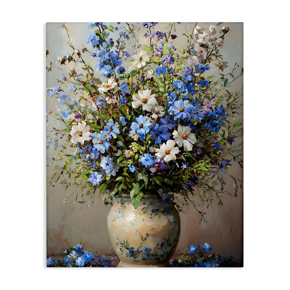 Stupell Cerulean Flower Bouquet Canvas Wall Art Design By Franklyn Gregory