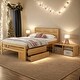 preview thumbnail 2 of 13, Natural Full Size Wood Platform Bed with Storage Shelves and 2 Under-bed Storage Drawers